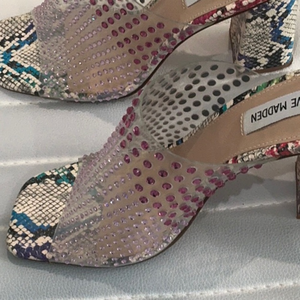 Steve Madden Multicolor Rhinestone Mules - Picture 6 of 8